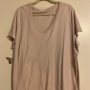 Light Pink V-Neck T-Shirt